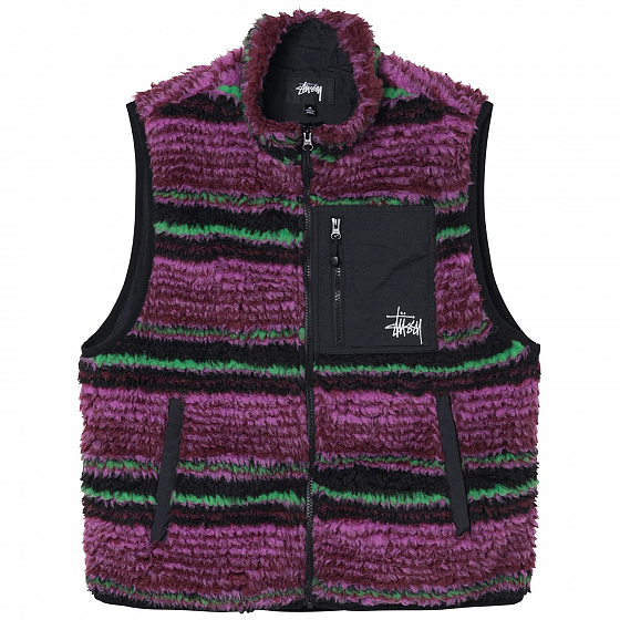Жилет Stussy Striped Sherpa Vest FW22 купить в интернет-магазине Траектория
