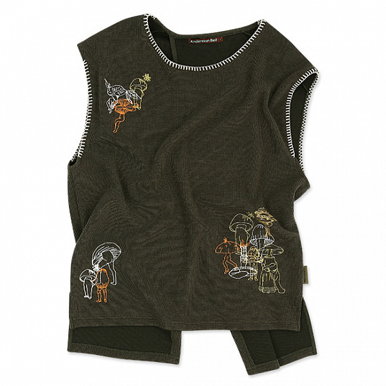 Жилет Andersson Bell Mushman Embroidery Knit Vest 2023 KHAKI