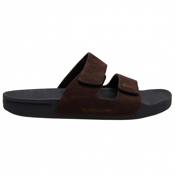 

Шлепанцы Quiksilver, Brown;black;черный;серый, Rivi Leather Adjust M 2022 BROWN/BLACK/BROWN