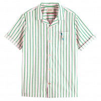 Рубашка Scotch & Soda Toweling Striped Camp Shirt  SS23 от Scotch & Soda в интернет магазине PINK/GREEN STRIPE - 1 фото