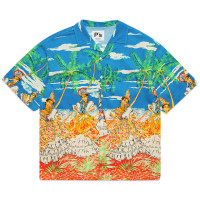 Рубашка PRESIDENT'S Rangi Over P'S Caraibian Print Washed  SS23 от PRESIDENT'S в интернет магазине BLUE - 1 фото