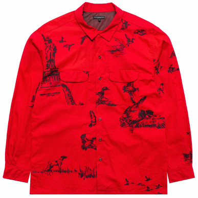 Red Hunting Print French Twill
