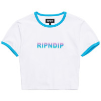 Футболка RIPNDIP Digital Dream Cropped Ringer TEE  FW24 от RIPNDIP в интернет магазине White/Blue - 1 фото