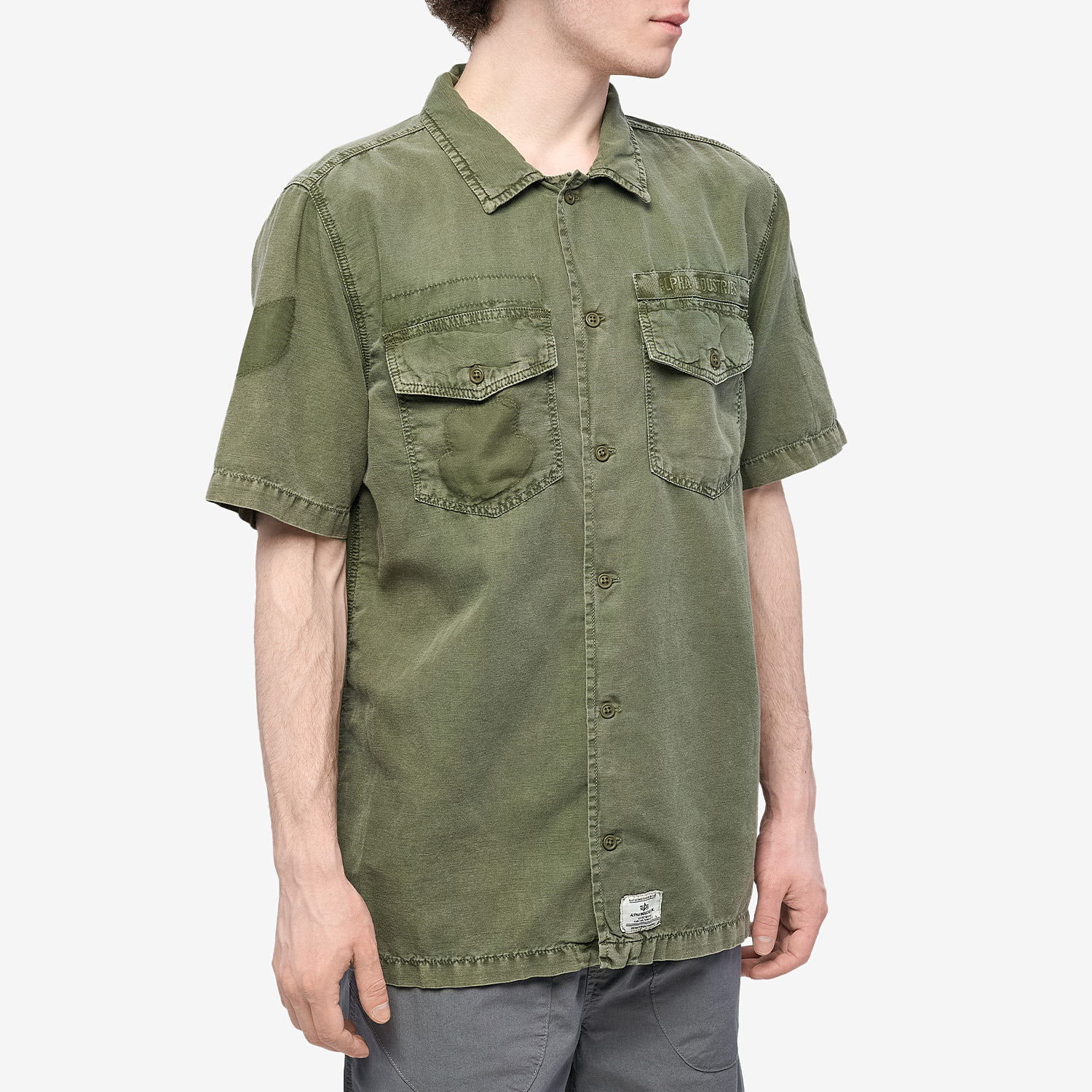 Рубашка Alpha Industries Short Sleeve Washed Fatigue Shirt Jacket