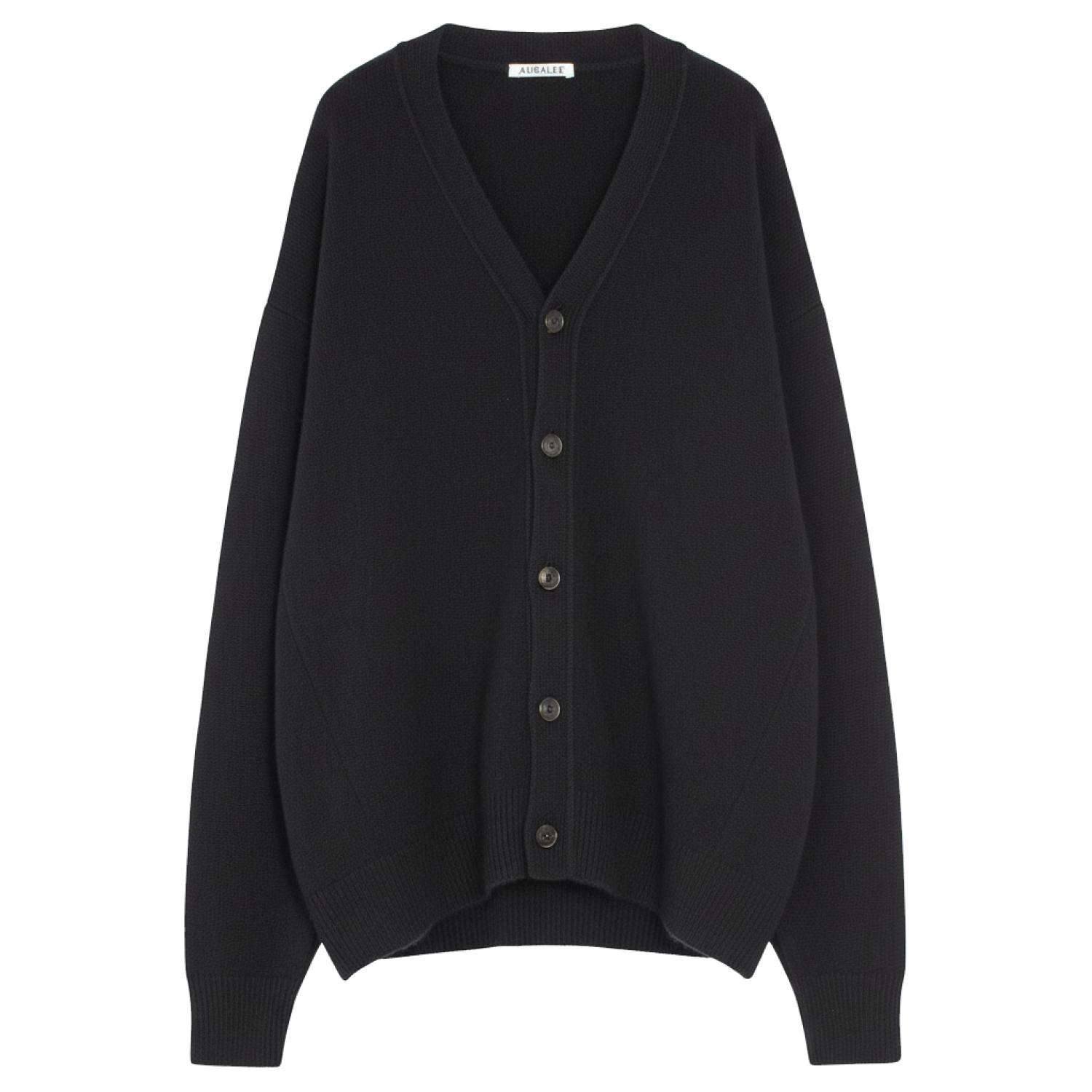 トップス AURALEE BABY CASHMERE KNIT CARDIGAN 21AW Кардиган AURALEE *baby Cashmere Knit Cardigan FW27 top black