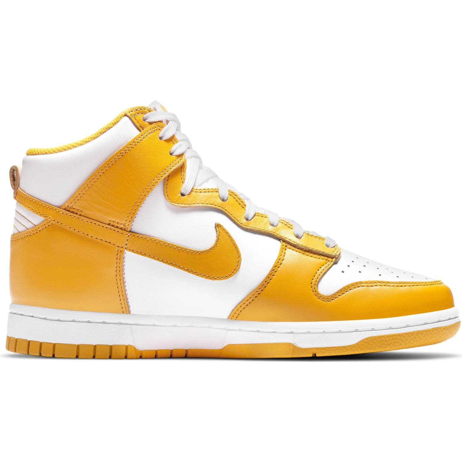 yellow and white dunks high